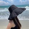 Sunshade Hat Solid Color Beach Outdoor Travel Large Brim Bucket Hat Sun Hat Women Cap Fisherman Hat