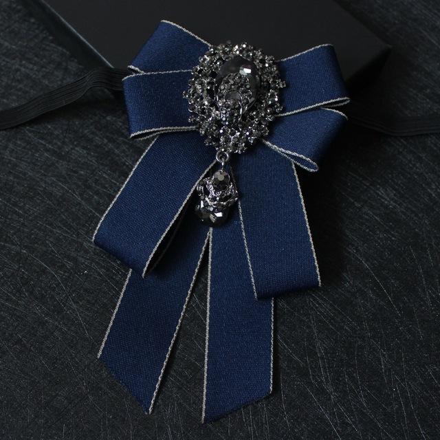 

Ручная работа Лента Галстук-бабочка Брошь Женский Стразы Кристалл Галстук Британский Стиль Мужской Костюм Рубашка Воротник Свадебные Украшения