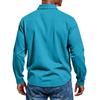Men's Casual Style Solid Color Loose  Shirt Long-sleeved Top