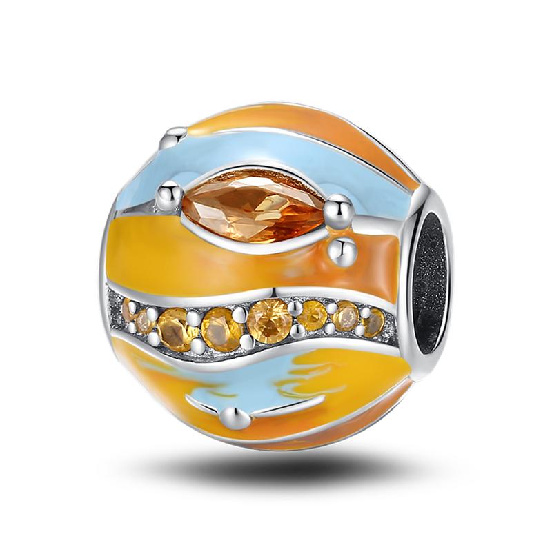 Real Copper Inlaid Zirconium Charms Beads Colorful Clasp Star Owl Cat Dangle Original Accessories Bracelets Diy Jewelry