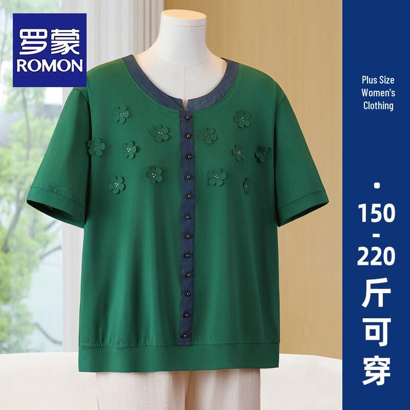 ROMON Women s Plus Size V-Neck Short Sleeve T-Shirt 5XL