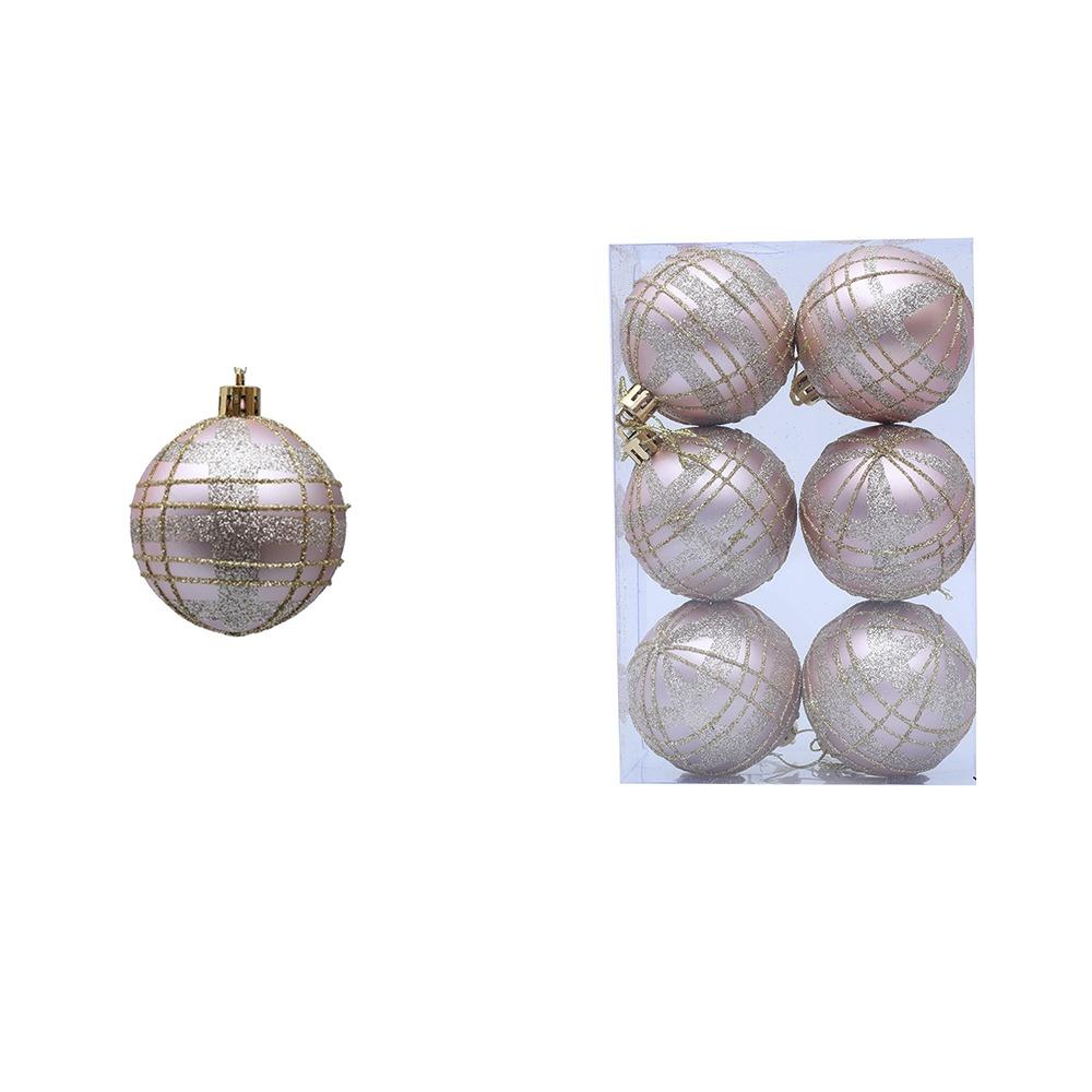 6pcs Painted Christmas Balls Pendant Shatterproof Christmas Gift Balls  Hotel Mall