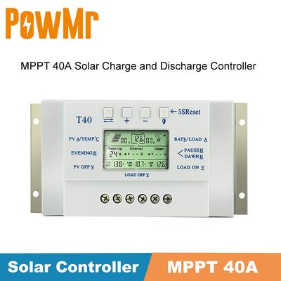 20/30/40/60/80A 12V/24V LCD MPPT Ρυθμιστής Ηλιακού Πάνελ Ελεγκτής Φόρτισης 3 Χρονοδιακόπτες