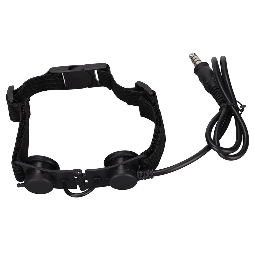 Throat Microphone Adjustable Noise Reduction Detachable 7.1mm Military Mic Earpiece Black