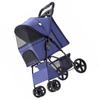 Haustier-Kinderwagen, leicht, faltbar, belüftet, Oxford, tragbar, für kleine Hunde, Kinderwagen für Hunde und Katzen, dunkel