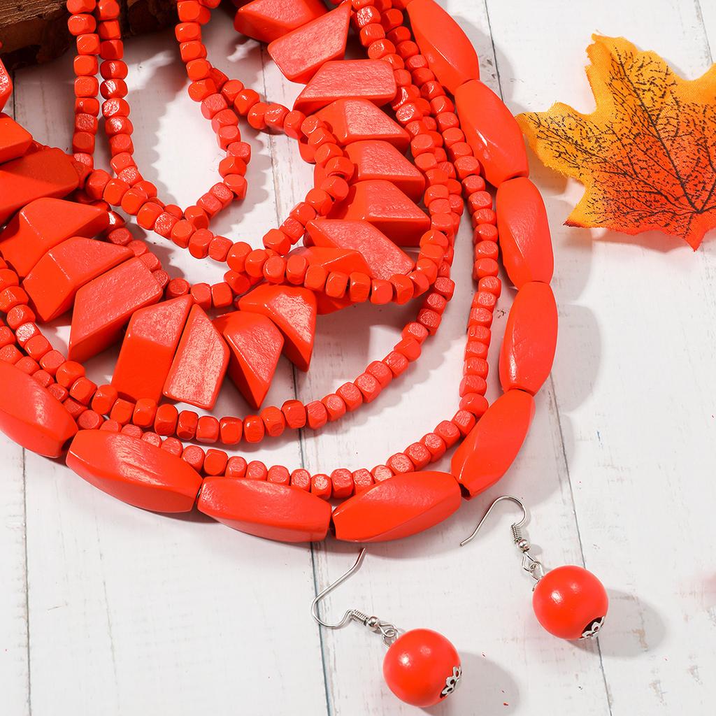 New Bohemian Handmade Beaded Seed Bead Necklace European American Exaggerated Retro Style Women Jewelry