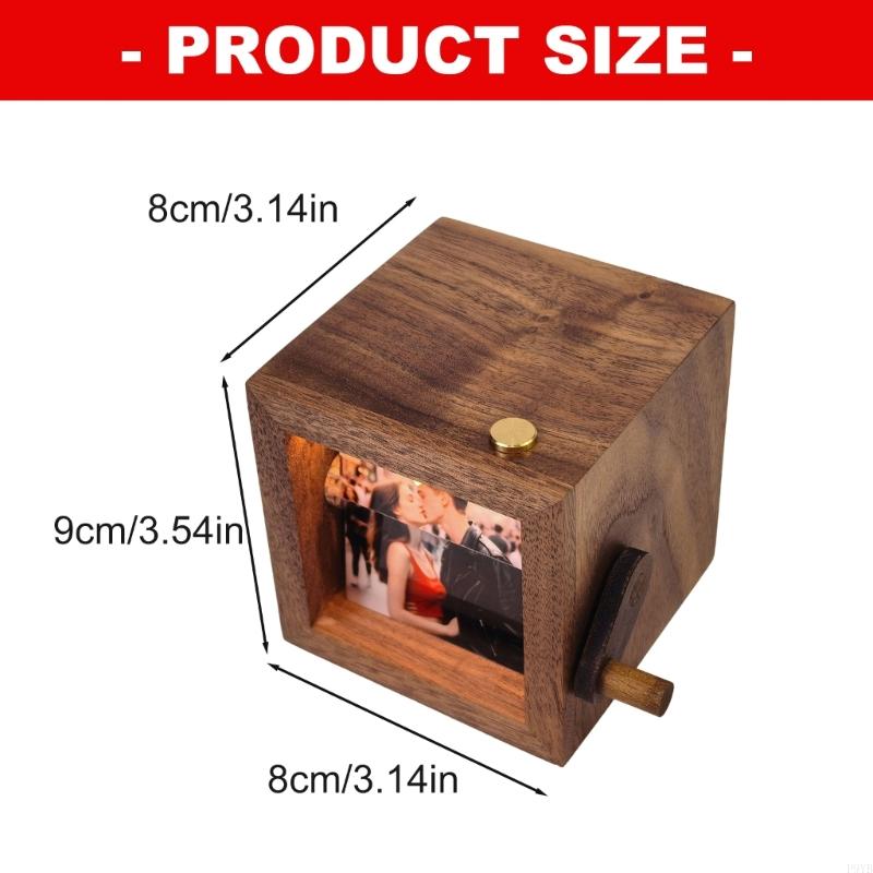 Desktop Photo Frame Hand Crank Photo Album Desk Photo Book Customs Picture Flipbook Frame Grandma Gift for Womens P9YB