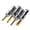 Preffair 4 buc Conector Mufă Banană Alamă Placată cu Aur 24K Conector Mufă Banană pentru Boxe BA1451