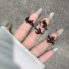 Dark Blood Red Crescent Rose Open Ring Sweet Cool Babes Venom Snake Niche High Sense Personality Ring Woman