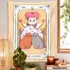 Cute Cat Tarot Card Tapestry Lady's Room Tapestry Kawaii Accessories Room Wall Cloth Tapestry