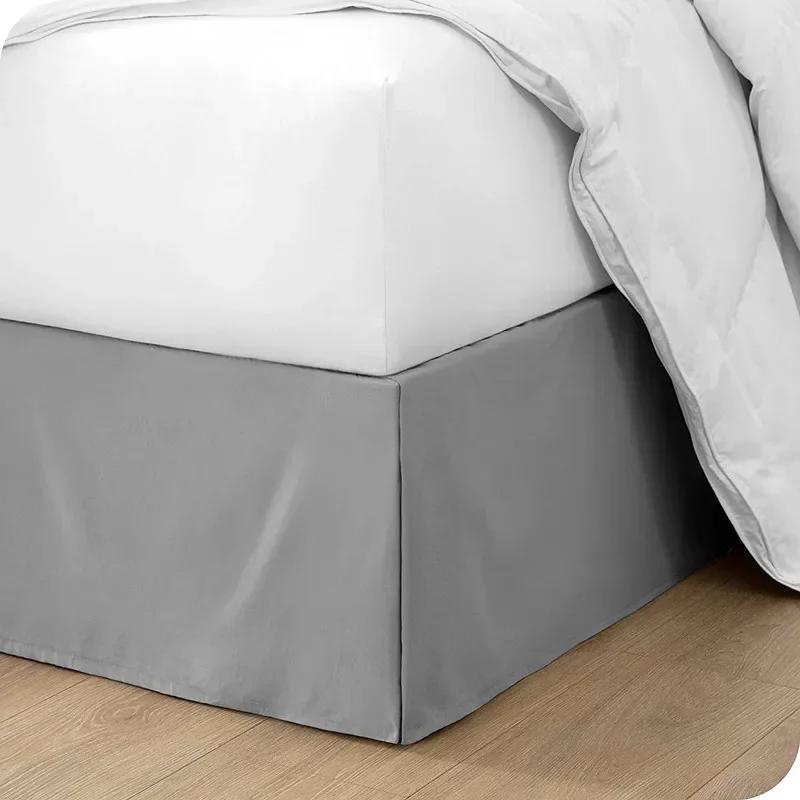 Bedding Queen Bed Skirt Soft Quadruple Pleated Ruffle - Easy Fit with 14 Inch Tailored Drop - Fade and Wrinkle Resistant