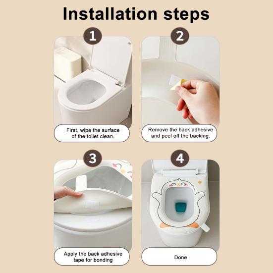 Toilet Seat with Exclusive Handle Easy to Clean EVA Waterproof Material Soft Cushion Cartoon Pattern Non-Slip Toilet Seat Pad
