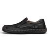 Handmade Men's Outdoor Genuine Leather Casual Shoes Male One Foot Flat Driving Shoes Breathable Loafer For Men Big Size