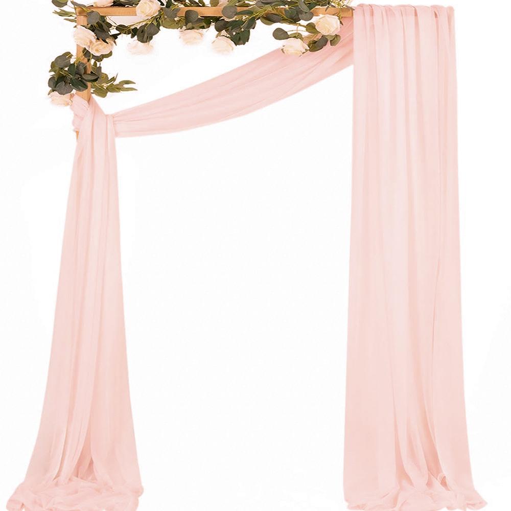 6/10M Chiffon Fabric Drapes for Wedding Arch Ceremony Reception Decorations Sheer Fabric Curtains for Party Stage Bridal Shower