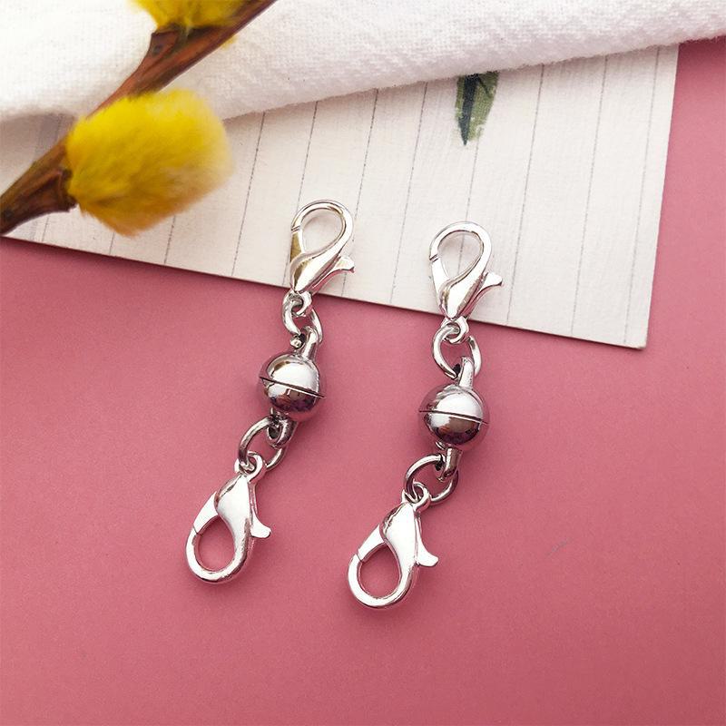 Set mixt de 10 bucăți DIY pentru colier și închizătoare de brățară cu magnet - închizătoare de homar cu două fețe și închizătoare cilindrice