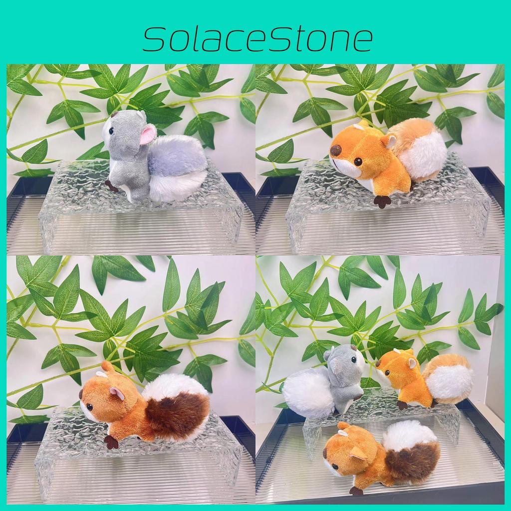 Adorable Squirrel Plush Keychain Toy For Bags And Accessories In Gray Yellow Brown Colors