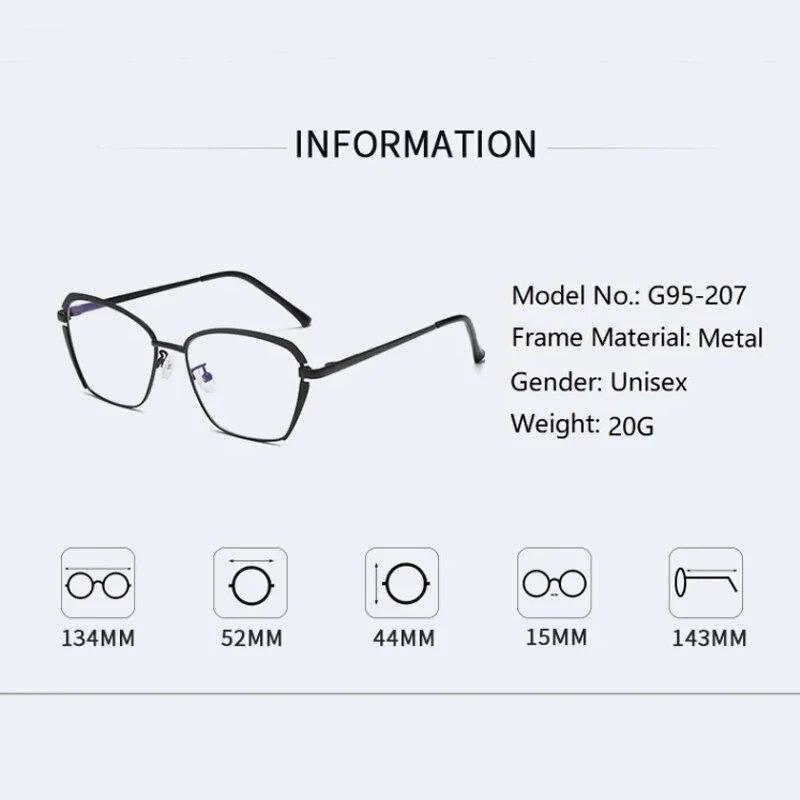 Metall Mode Blaulichtfilter Brillenrahmen Einfarbig lackiert Retro Herren- und Damenbrillen