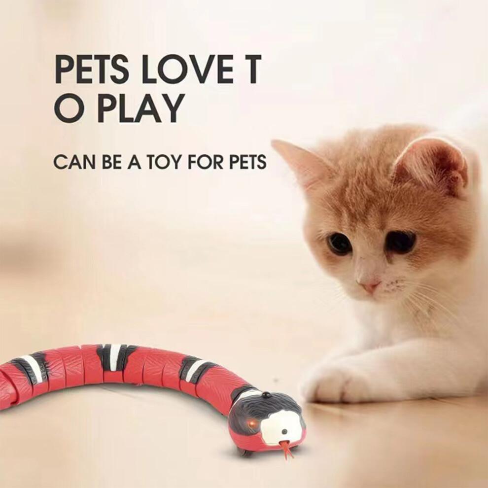 Realistic Snake Toy USB Charging Smart Sensing Obstacle Avoidance Glowing Eyes Interactive Toys For Cats Flexible Moving Body Remote Control Prank