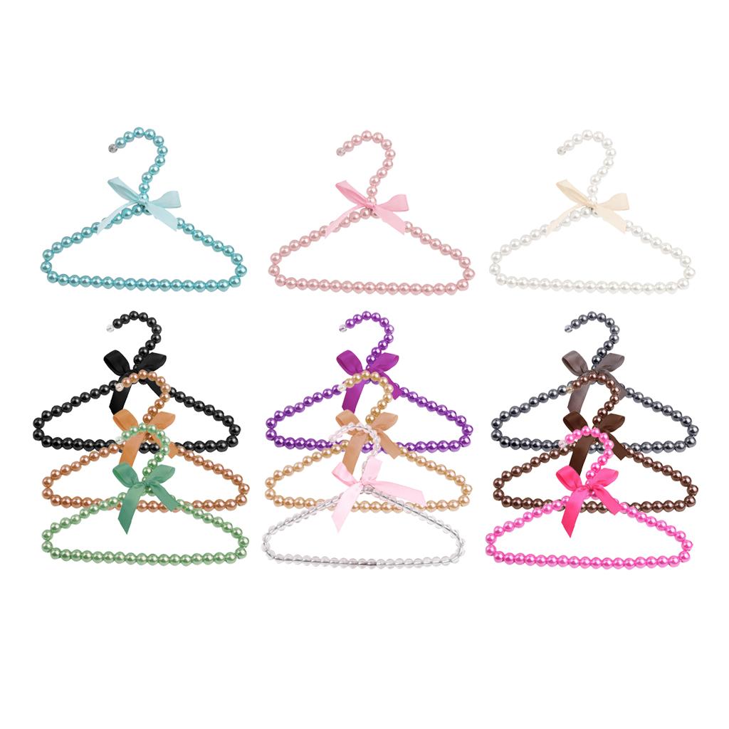 Faux Pearl Bow Clothes Hangers Hook for Children Kids Bowknot