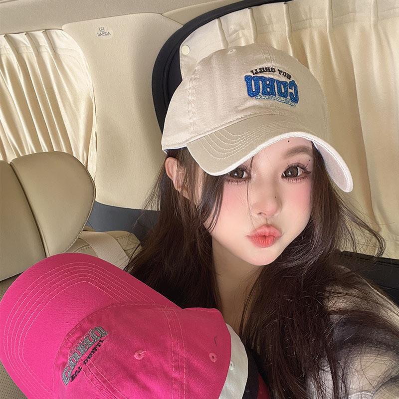 Cihu Cotton Baseball Cap With Embroidered Letters For Outdoor Casual Wear