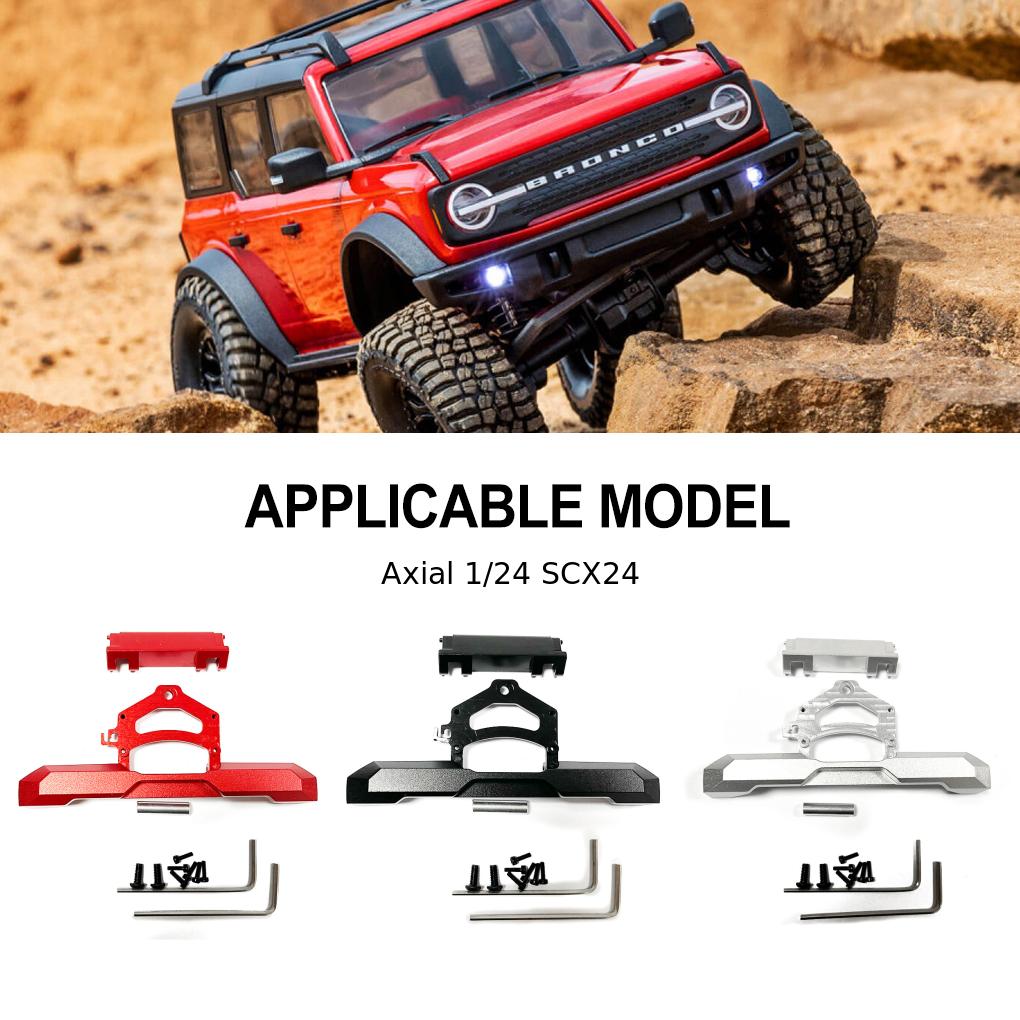 2pieces 1/24 Rear Bumper RC Upgrade Part Aluminum Alloy Durable Rc Rear Bumper For Axial SCX24 RC Car Part RC Car Accessories