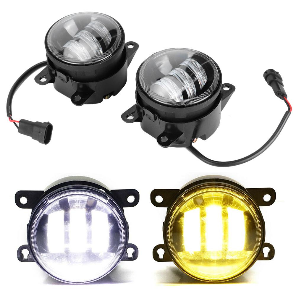 2pcs 4inch 20W High Power Fog Light LED Dual Color Lamp Car Accessories Fit for Honda
