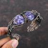 Lepidolite Cuff Bracelet Gemstone Bangle Copper Wire Wrapped Cuff Bracelet Handmade Wire Jewelry Adjustable Bangle Copper Jewelry For Gift