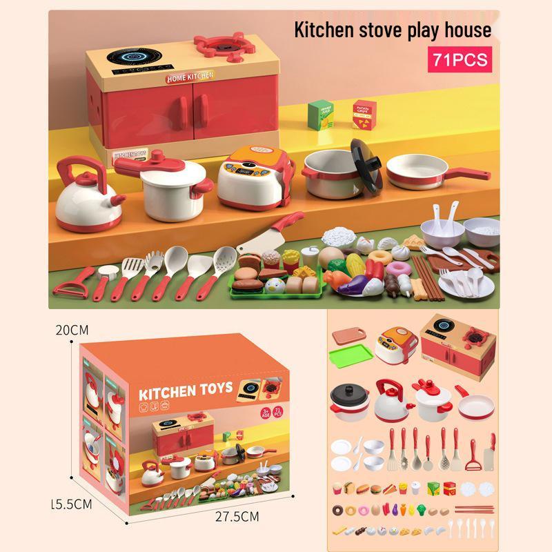 Kids' Role-Play Kitchen Induction Cooktop & Cooking Toy Set