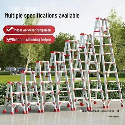 Escalera de tijera de aleación de aluminio de 4 m: Espesado, No Extensible, Plegable para Uso Doméstico y de Ingeniería
