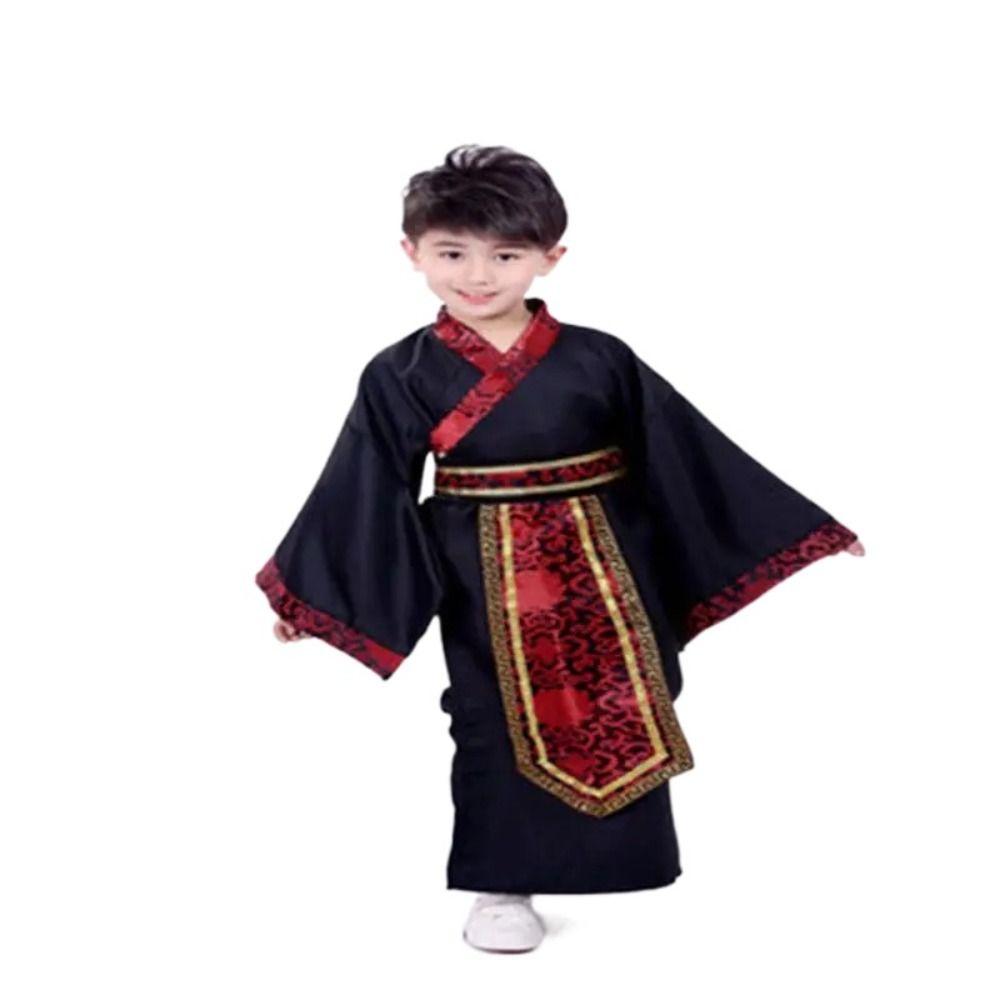 

Красный Традиционный Детский Ханфу Китайский Китайские Обычаи Ханфу Кимоно Ребенок 160cm чёрный