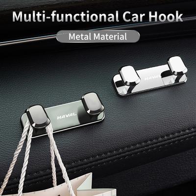 Car Metal Hooks Home Wall Double Hooks Laser Logo Accessories Interior For Great Wall Haval F7 H6 H2 H3 H5 H7 H8 H9 M4 F7X F7H H