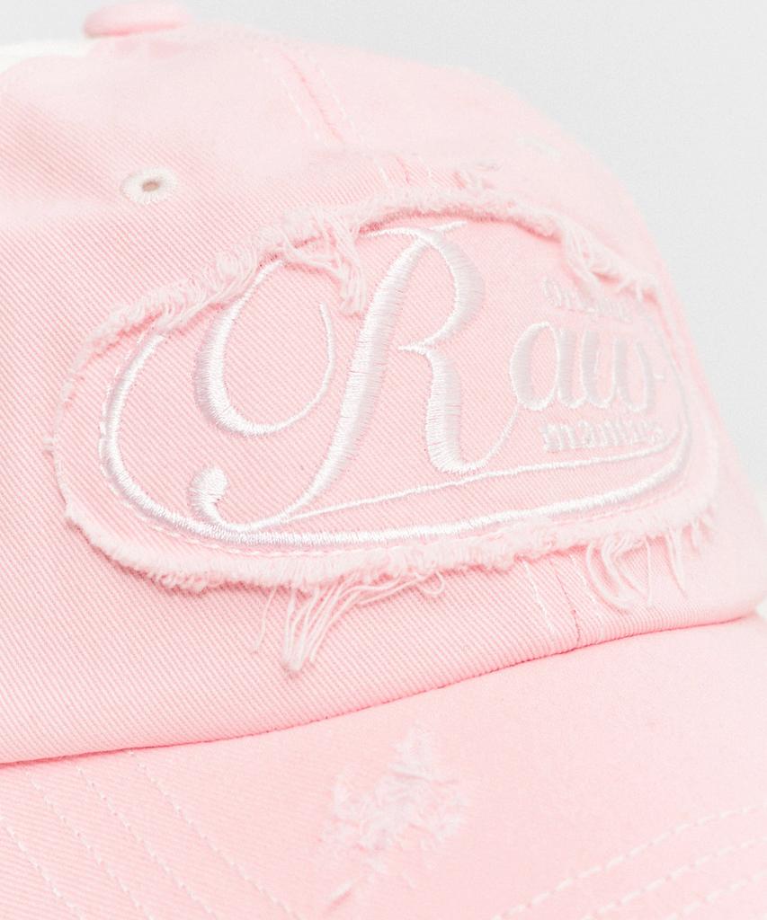 RAWMANTICS Vintage Scratch Wash Two-Tone Cap Pink