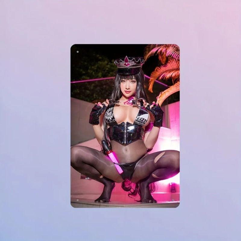 Sexy Girl Metal Tin Sign 20x30 cm for Garage & Workshop Decor