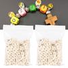 200pcs 10mm DIY Jewelry Beads Letter Printed White Cube Wooden Craft Beads