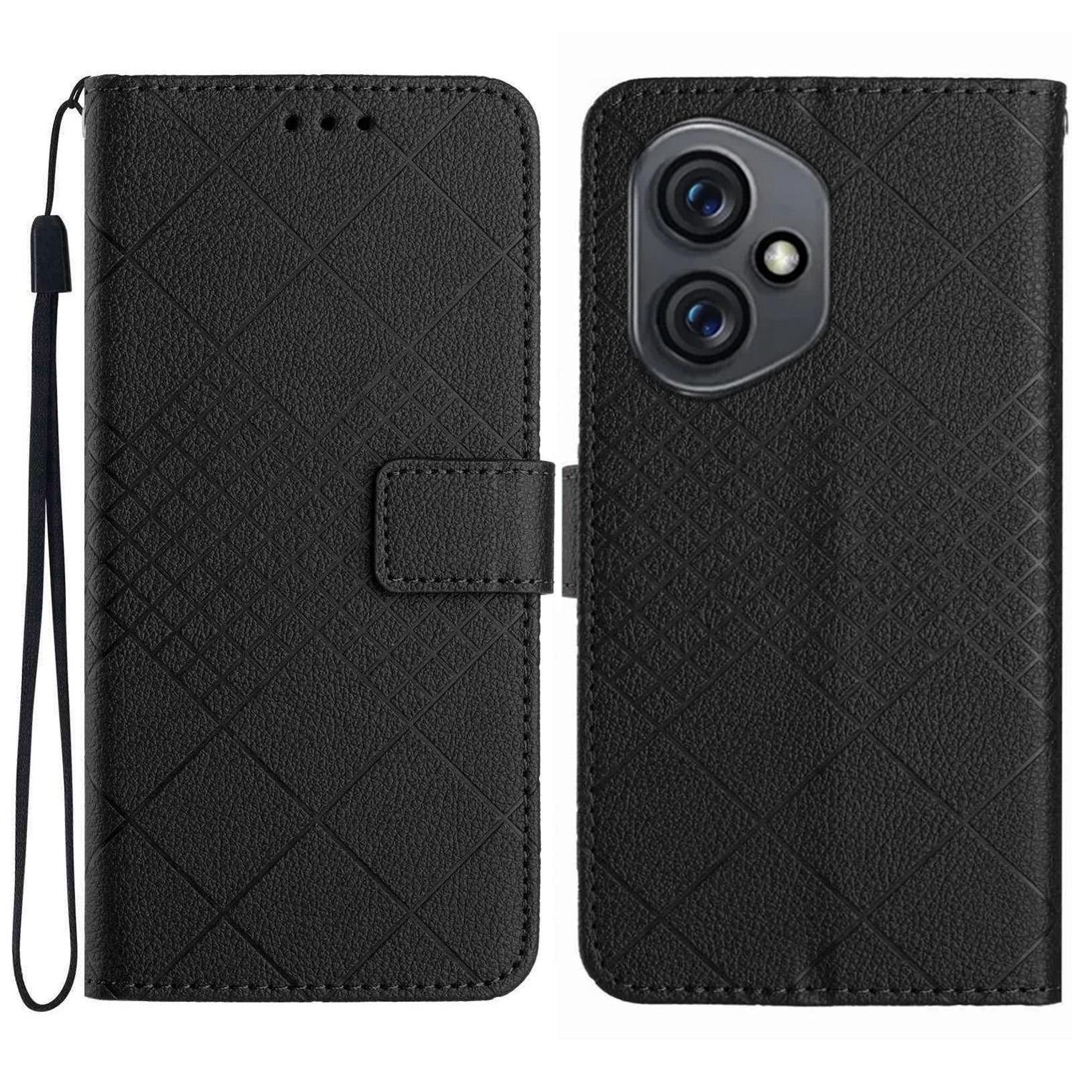 

Для Honor 400 5G (Глобальный) Чехол-кошелек с тиснением из искусственной кожи, откидной чехол-книжка для телефона Black