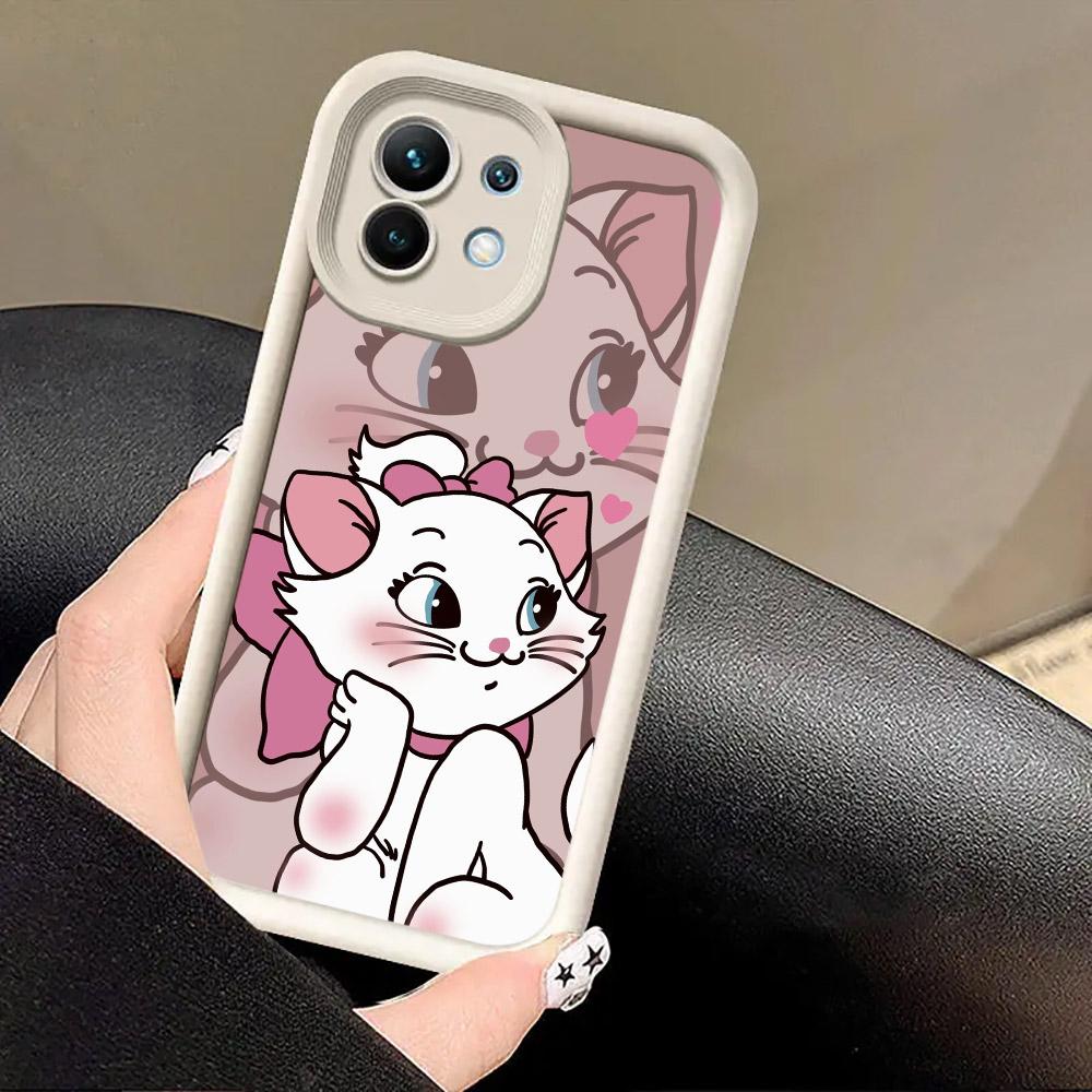 Pink Marie Cute Cat Case for Xiaomi Mi 13T 14 14T 15 15T Pro 17 Ultra Poco M7 M8 F8 F7 X6 X7 X8 Pro Max Shockproof Cover