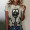 Summer Grey Funny Graphics 3D Print T-shirts Women Streetwear Casual Fashion Y2k Short Sleeve T Shirt O-neck Tees Tops Clothing