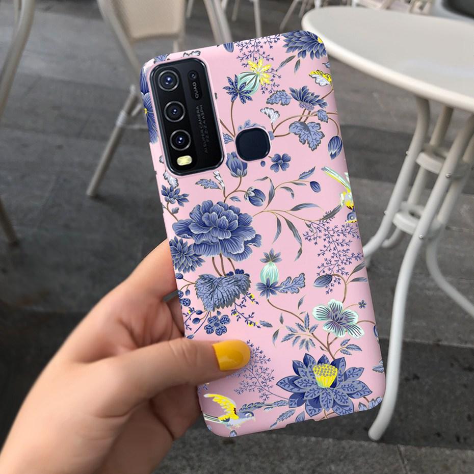 Fashion Cute Flower Milk Silicone Case For Vivo Y30 1938 Y50 1935 Black Soft TPU Phone Cover For Vivo Y 30 50 Y30 2020 Back Case