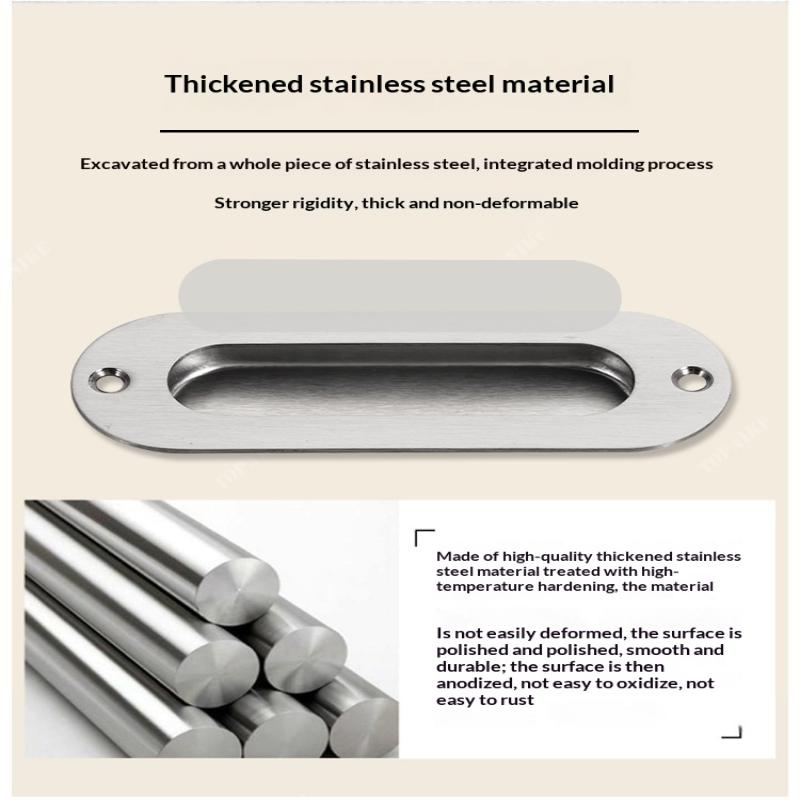 Poignée cachée en acier inoxydable Poignée de porte coulissante intégrée Poignée de tiroir de porte coulissante intégrée Poignée Noir Or Bronze