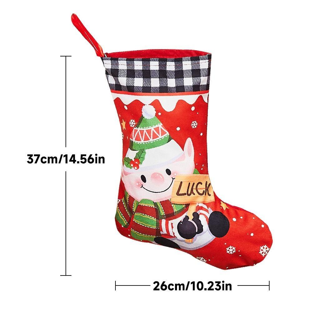 Cloth Christmas Stockings Multicolor Large Capacity Xmas Stocking DIY Durable Christmas Decorations Bag Tree Decoration