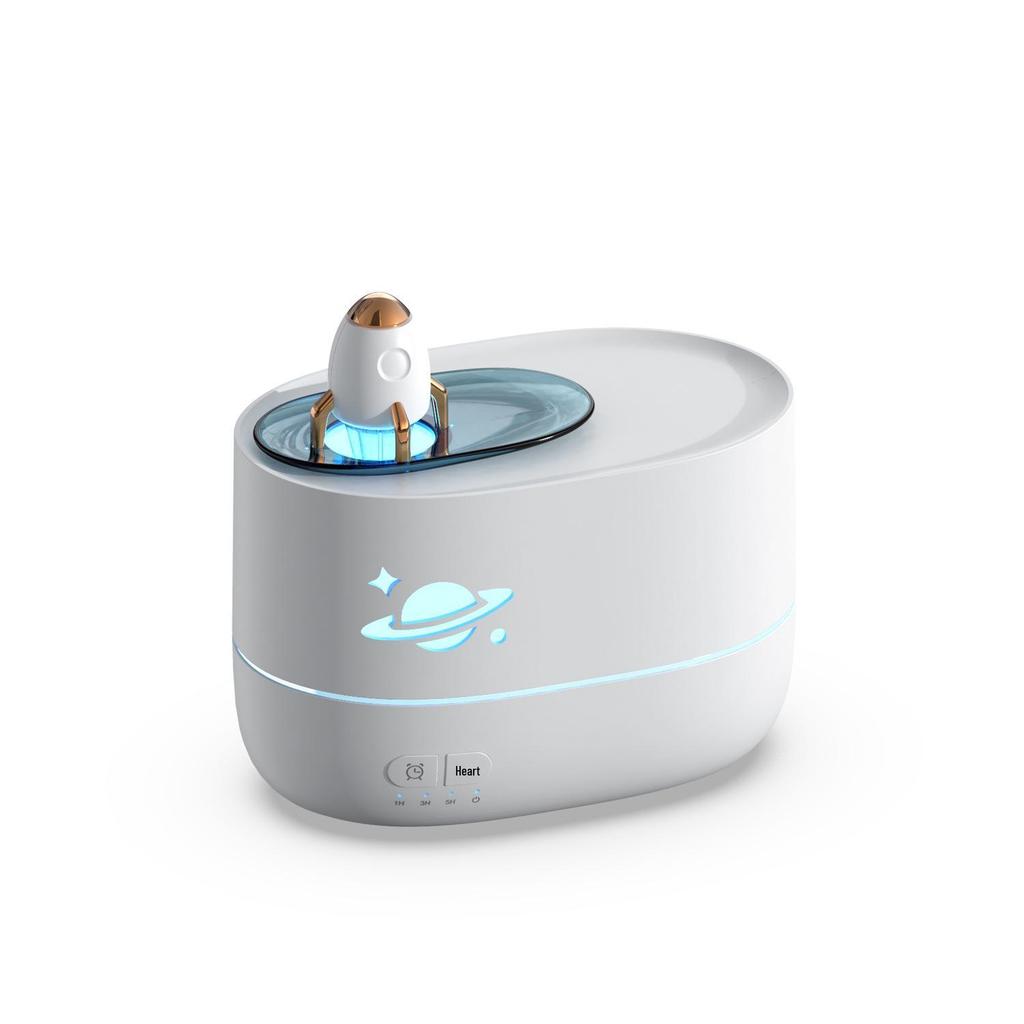Creative Turret Aroma Diffuser: Realistic Flame Light with Large Spray Humidifier for Home Bedroom