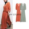 Summer Women's Asymmetric Hem V Neck Cape Sleeves Ruched Dress 2627219 2954285
