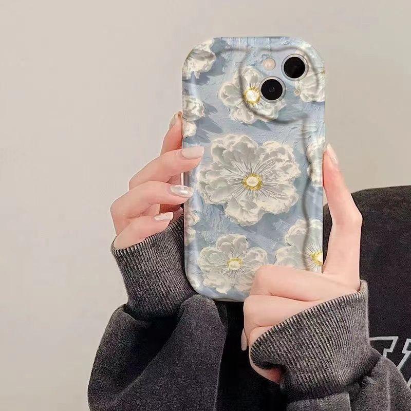 Art Flowers With Heart Chain Case For Redmi 15 15C Note 14 4G 13 12 PRO 5G Plus 10 8 11S 13C 14C 12C 12 13 A5 A3 10C Cover