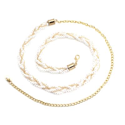 Spliced Pearl Damski Pas Elegancki Uniwersalny Elastyczny Pas Projekt Koraliki