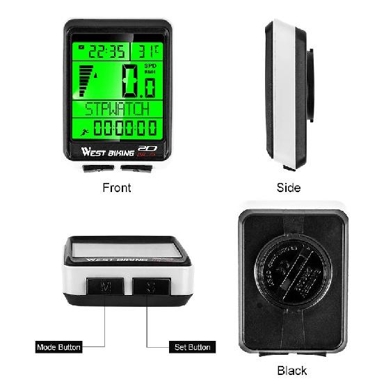 WEST BIKING Bicycle Wireless Computer MTB Road Bike Odometer Multifunction Cycling Stopwatch Speedometer Rainproof Bike Computer