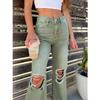 Frauen Denim Jeans Ripped Loch Gerade Hosen Damen Casual Lose Jean Hosen