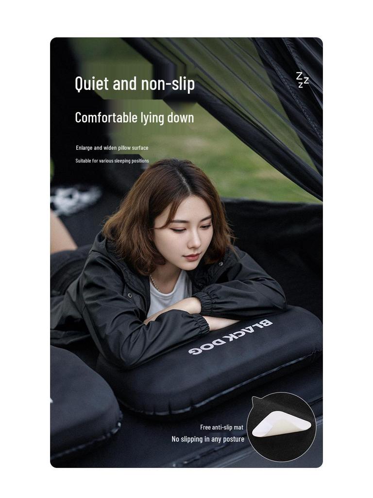 Blackdog Feather Bone Inflatable Travel Pillow for Outdoor, Camping, Sleeping, and Lumbar Support.