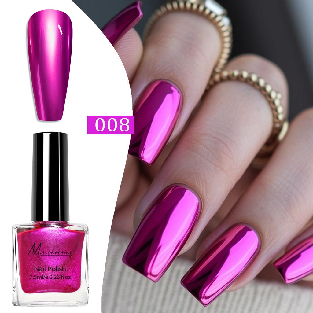 Color Metal Mirror Effect Nail Polish Quickly Drying For Nail Art Decoration DIY Manicure Design Tools Glitter Polish