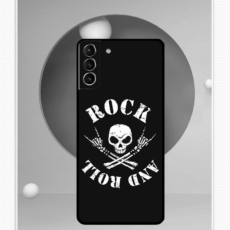 Rock and Roll Skull Case For Samsung Galaxy S25 Ultra S21 S22 S23 S24 Ultra S9 S10 S20 Plus S25 FE Cover Funda