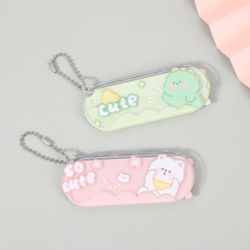 Cartoon Cute Folding Compact Mirror Comb: Travel Dual-Use